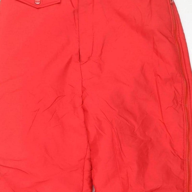 Alpina Women Red M Insulated Ski Snow Pants Zip Leg Pockets