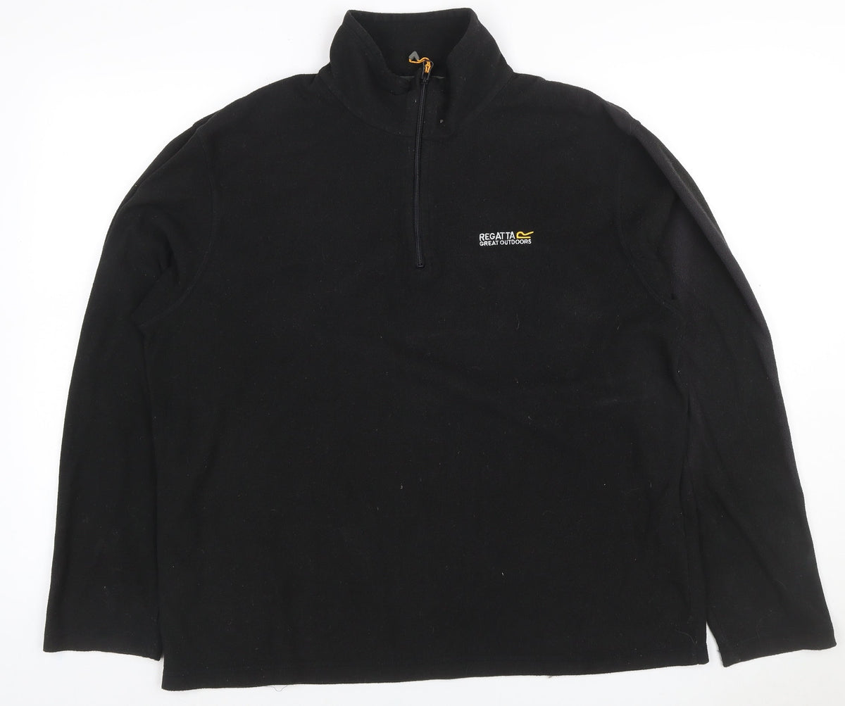 Regatta Mens Black L Fleece 1/4 Zip High Neck Outdoor Sweatshirt