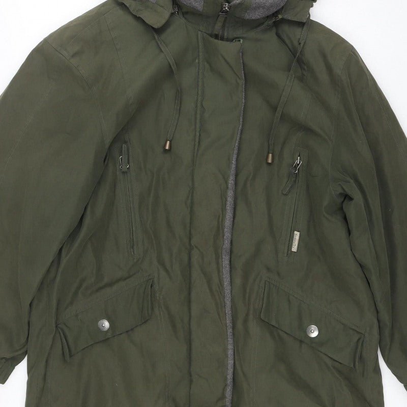 Marks and Spencer Women Green UK 12 Hooded 2-Part Parka Jacket