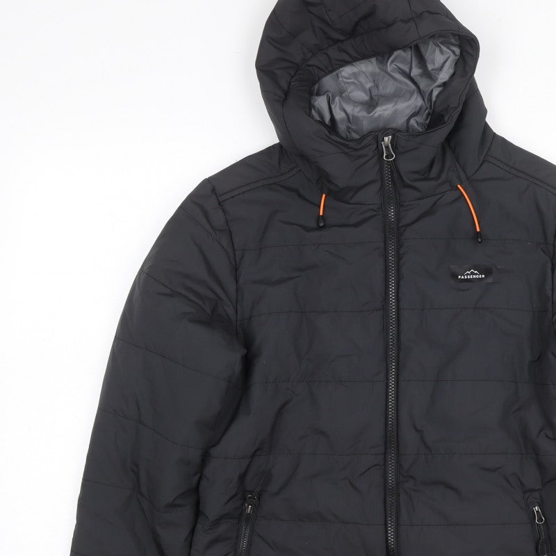 Passenger Men’s Black XS Hooded Quilted Puffer Jacket Full Zip