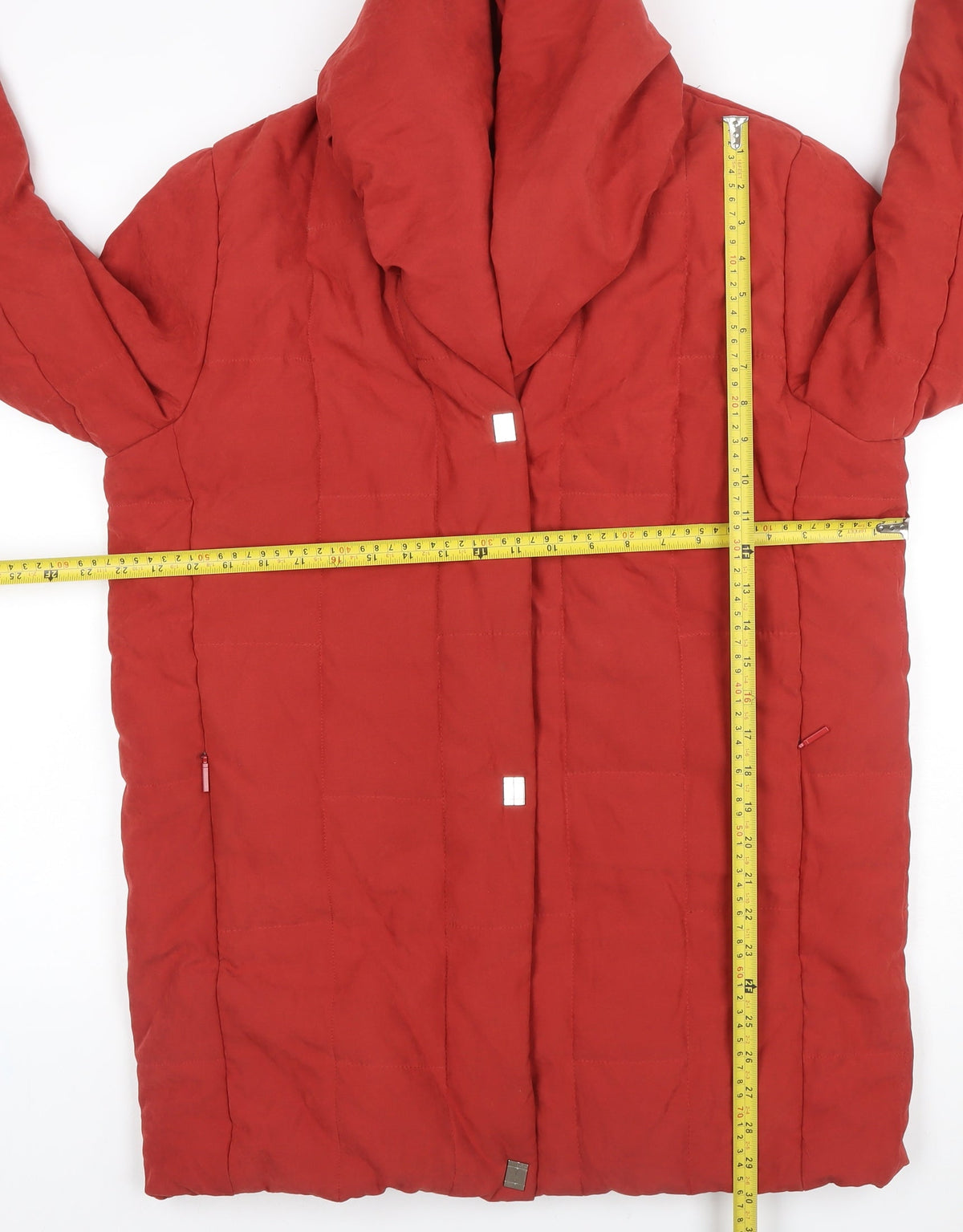 Palmiore Women Red UK 14 Hooded Padded Mid-Length Puffer Coat