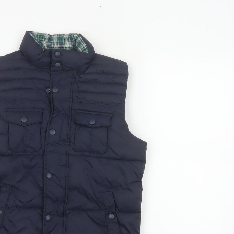 Okaidi Boys Blue 10-11 Years Reversible Puffer Waistcoat Padded