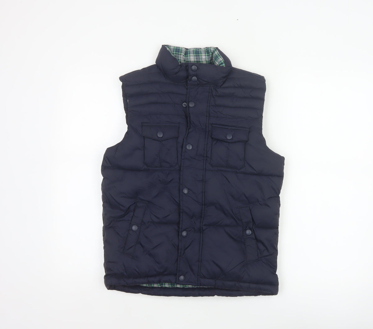Okaidi Boys Blue 10-11 Years Reversible Puffer Waistcoat Padded