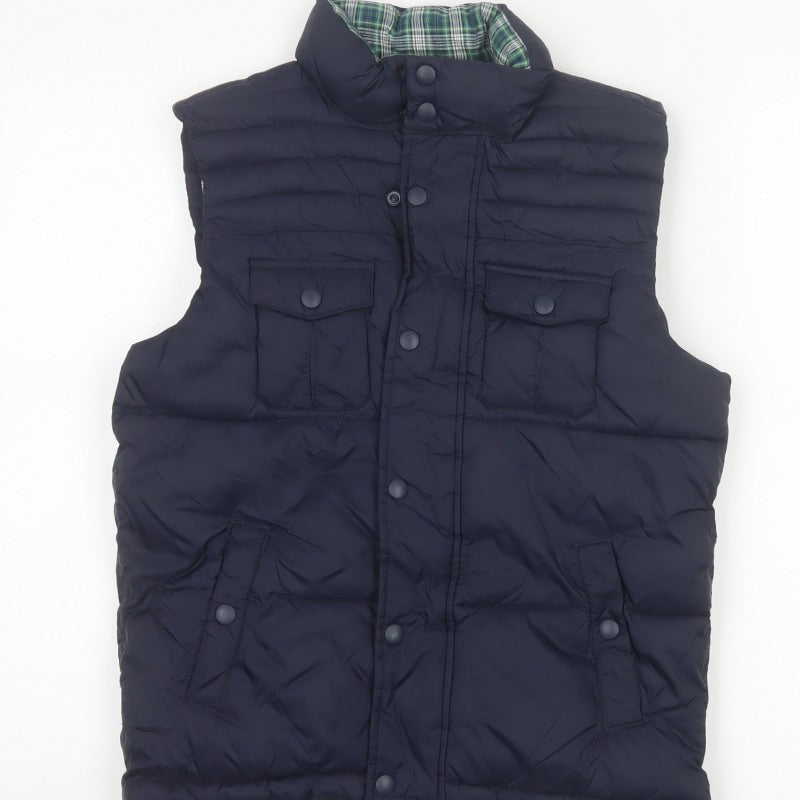 Okaidi Boys Blue 10-11 Years Reversible Puffer Waistcoat Padded