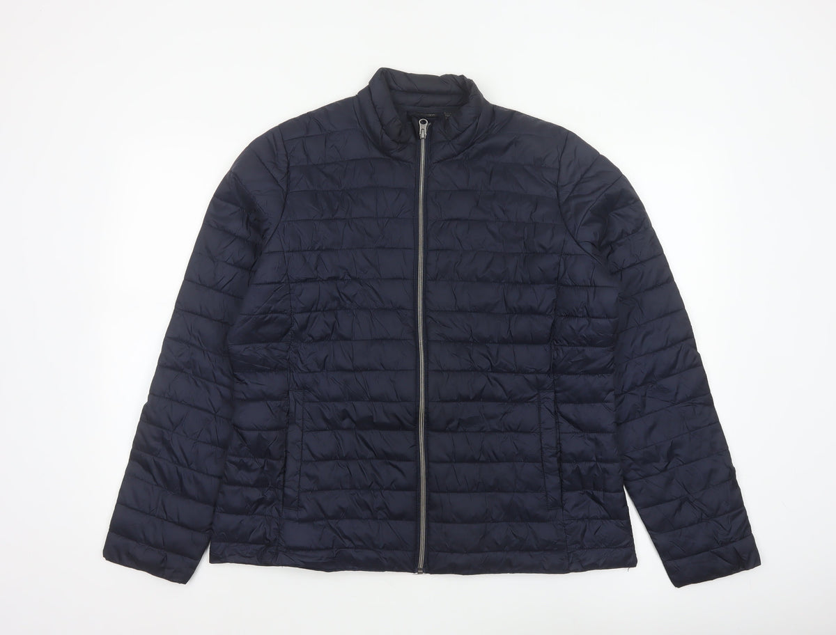 Esmara Women’s Blue UK 16/18 Quilted Puffer Jacket Full Zip