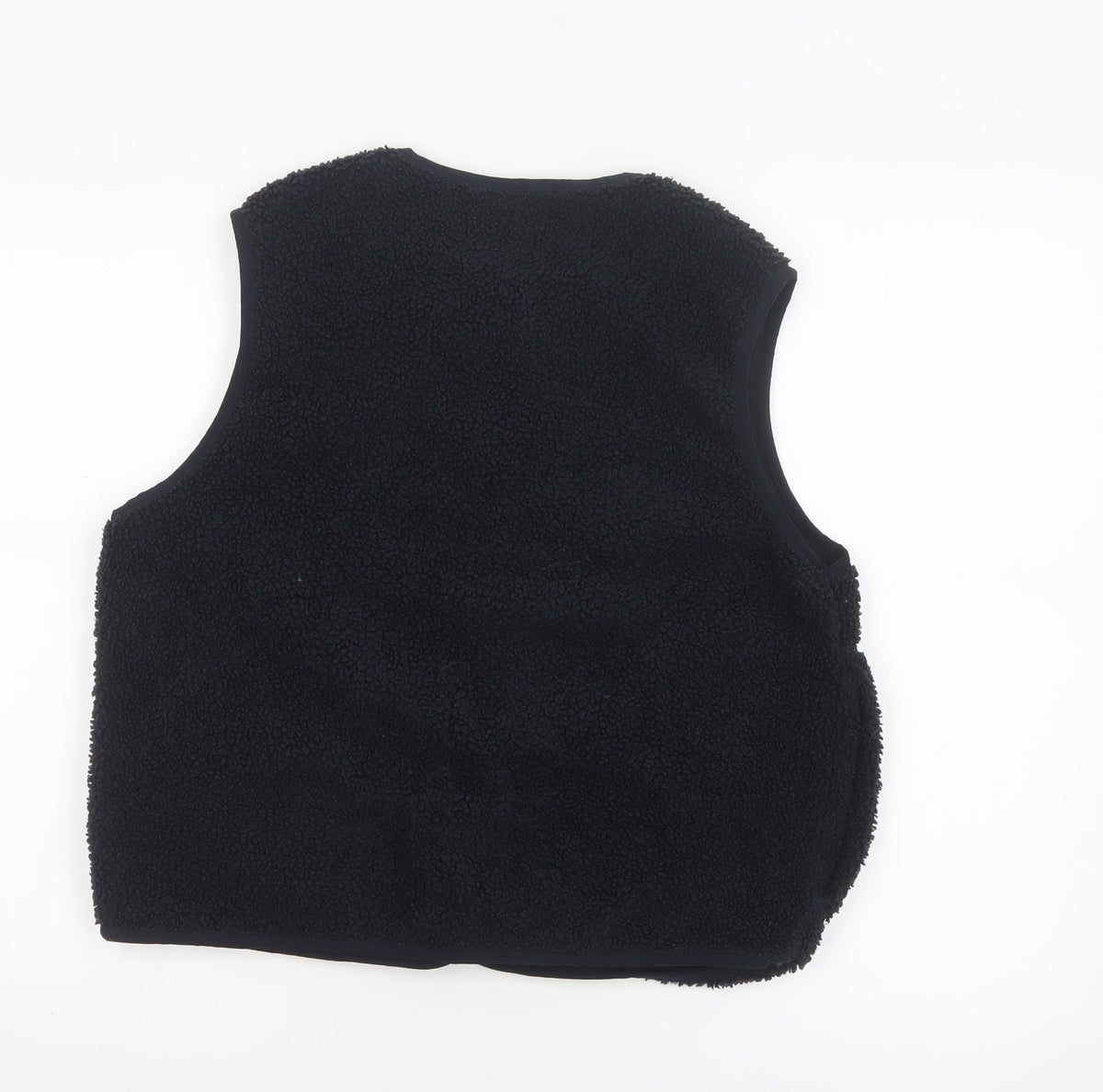 H&M Women's Black Size 10 Teddy Fleece Snap Bodywarmer Waistcoat