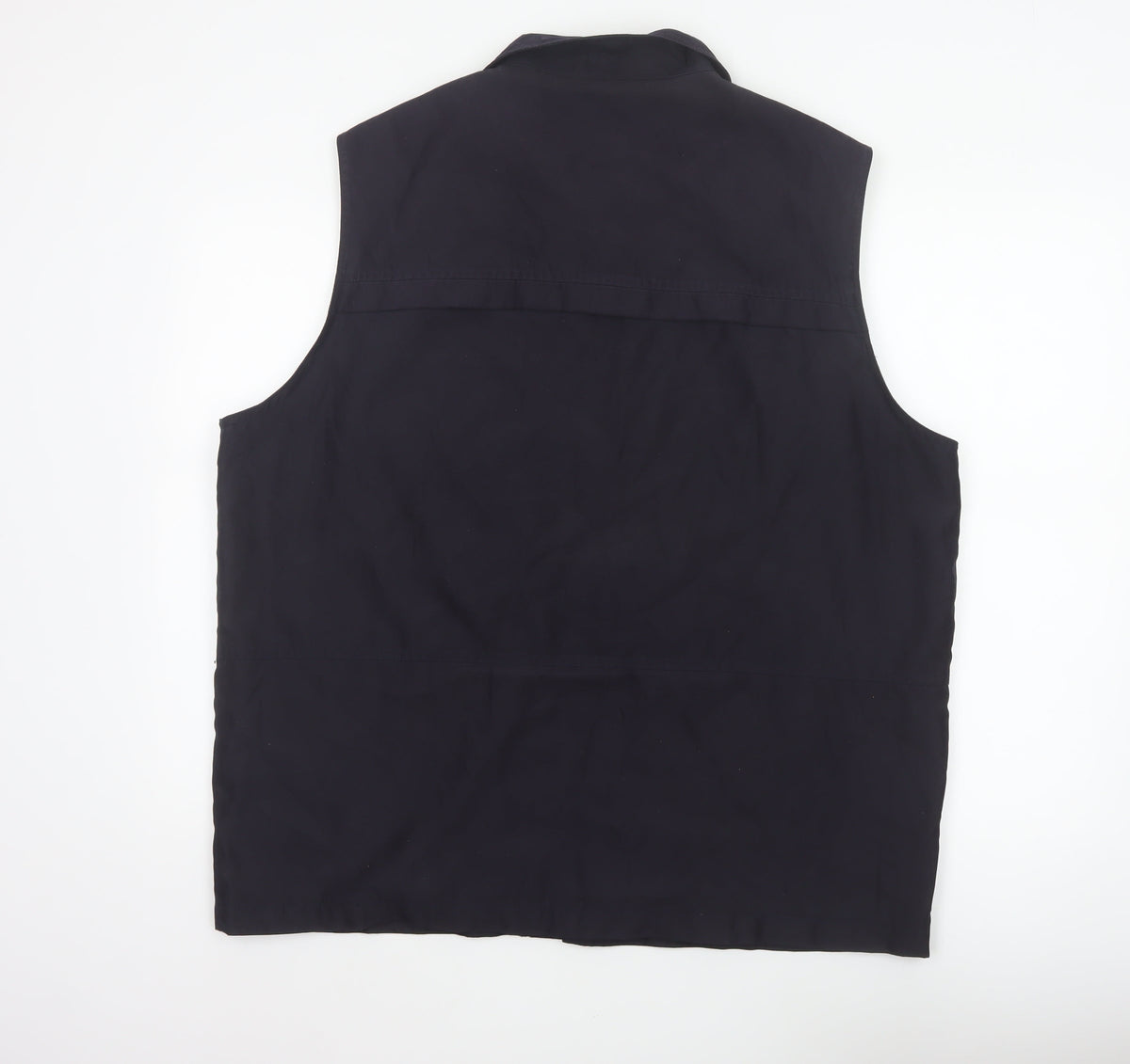 Mian Men’s Black XL Utility Waistcoat Zip Pocket Stand Collar