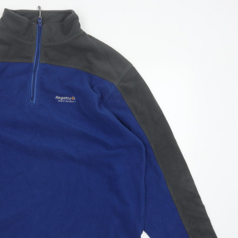 Regatta Men’s Blue Grey XXL 1/4 Zip Fleece Pullover Sweatshirt