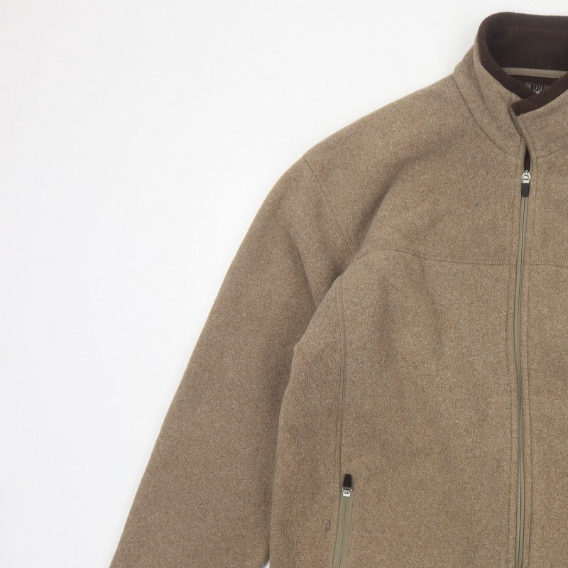 Marks and Spencer Men's Brown M Fleece Full Zip Stand Collar Jacket