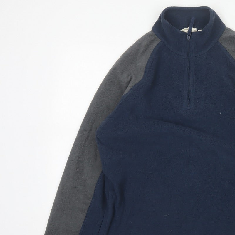 Mountain Warehouse Men's Blue Grey S Fleece 1/4 Zip Jacket