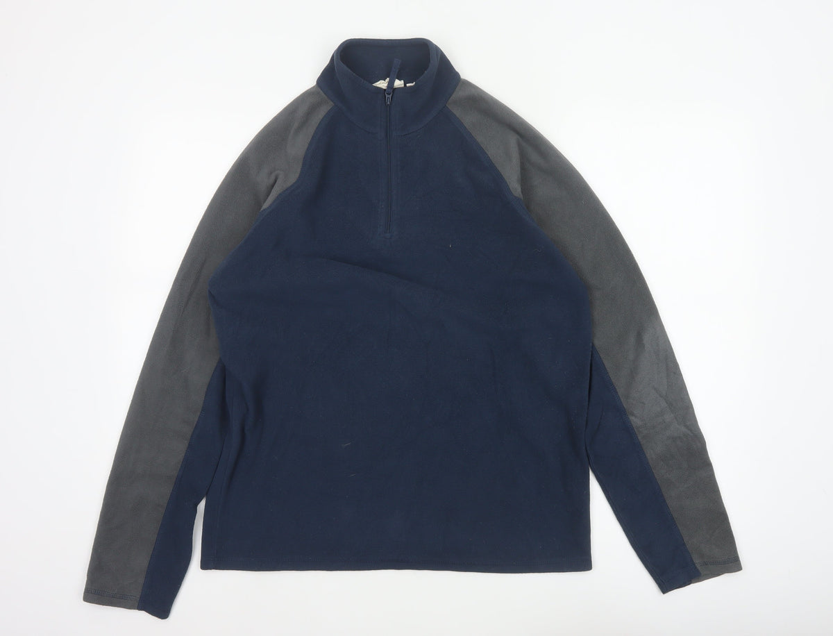 Mountain Warehouse Men's Blue Grey S Fleece 1/4 Zip Jacket