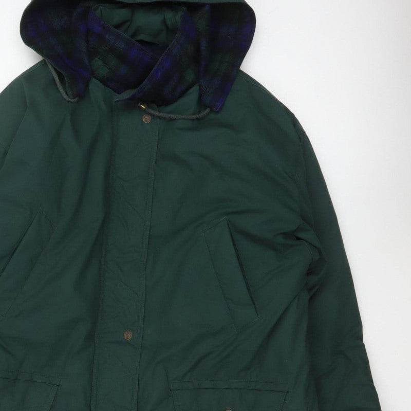 C&A Women Green UK 14 Hooded Parka Long Padded Coat