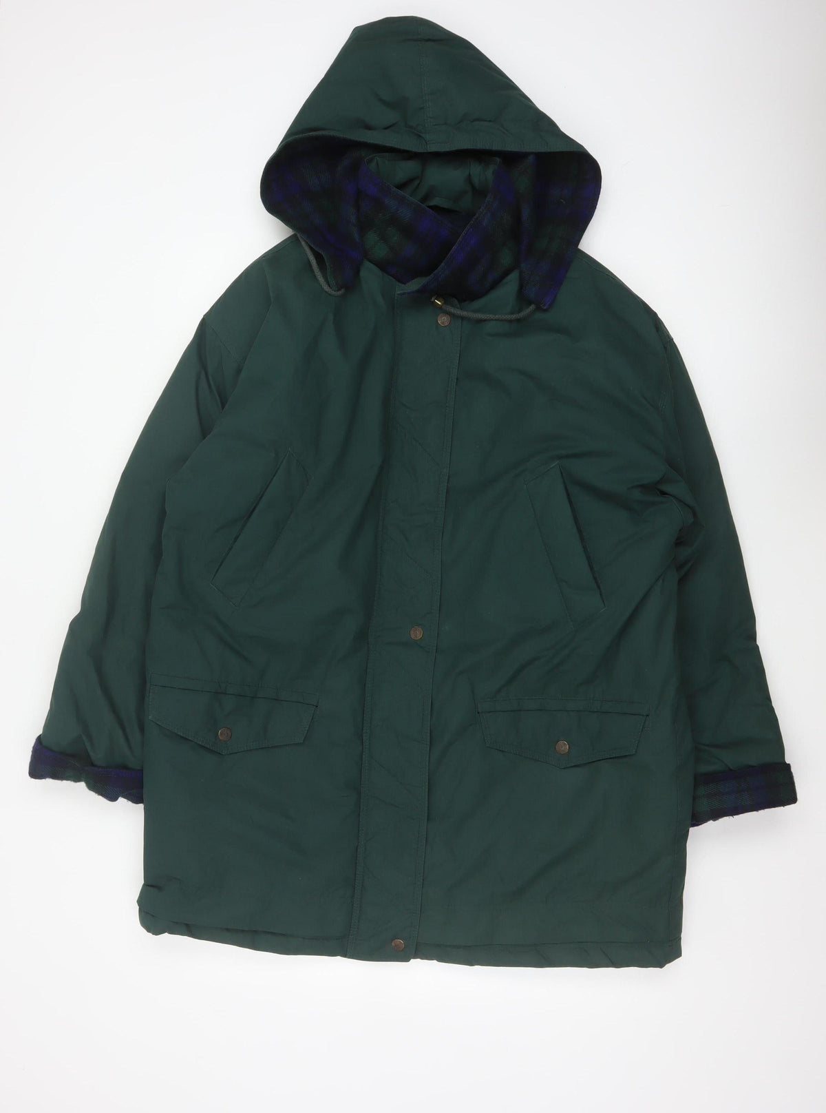 C&A Women Green UK 14 Hooded Parka Long Padded Coat