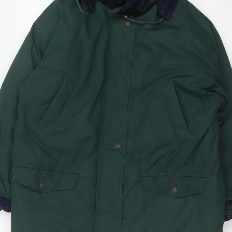 C&A Women Green UK 14 Hooded Parka Long Padded Coat