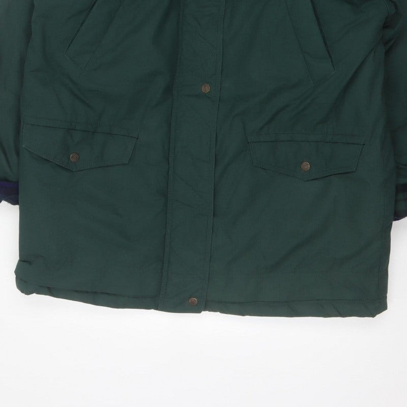 C&A Women Green UK 14 Hooded Parka Long Padded Coat