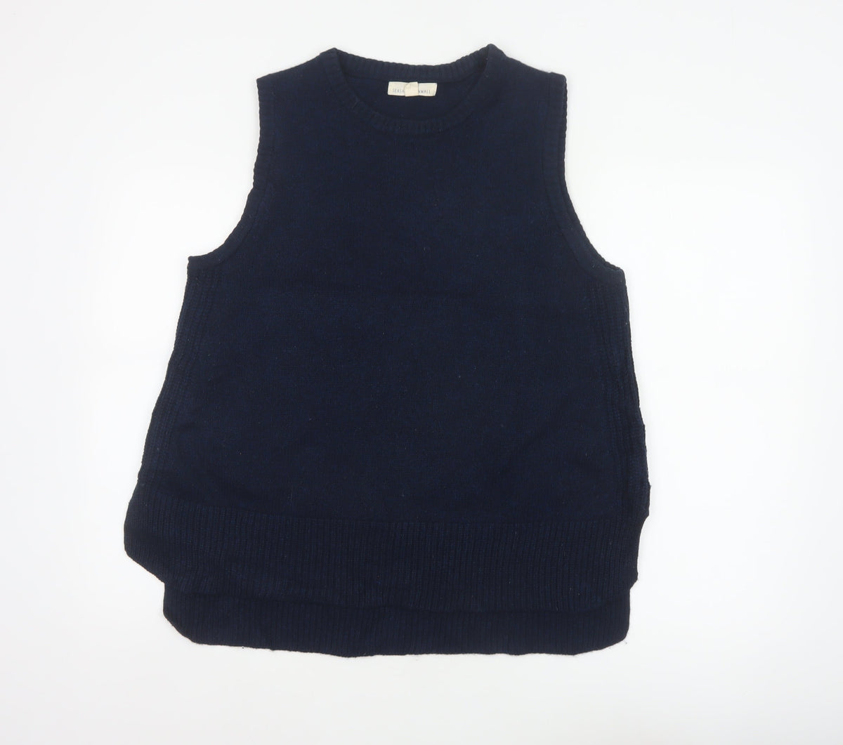 Seasalt Cornwall Women’s Blue Merino Wool Knit Vest Jumper UK 14