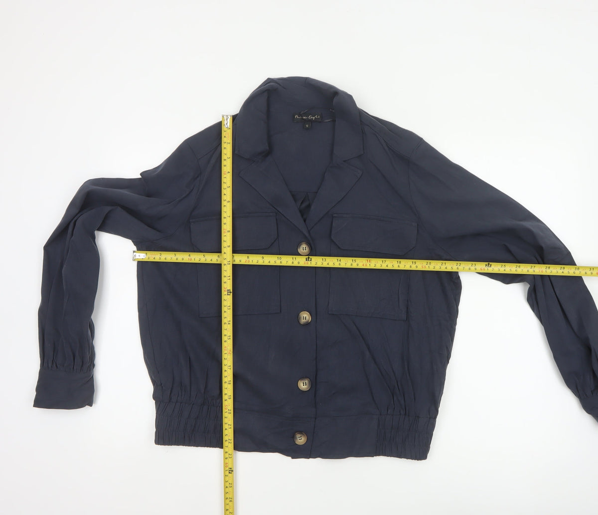 Phase Eight Women's Navy UK 16 Button Utility Cardigan Jacket Collared