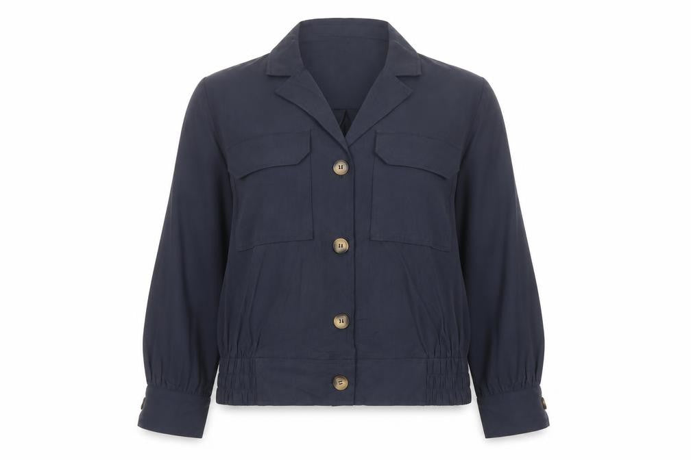 Phase Eight Women's Navy UK 16 Button Utility Cardigan Jacket Collared