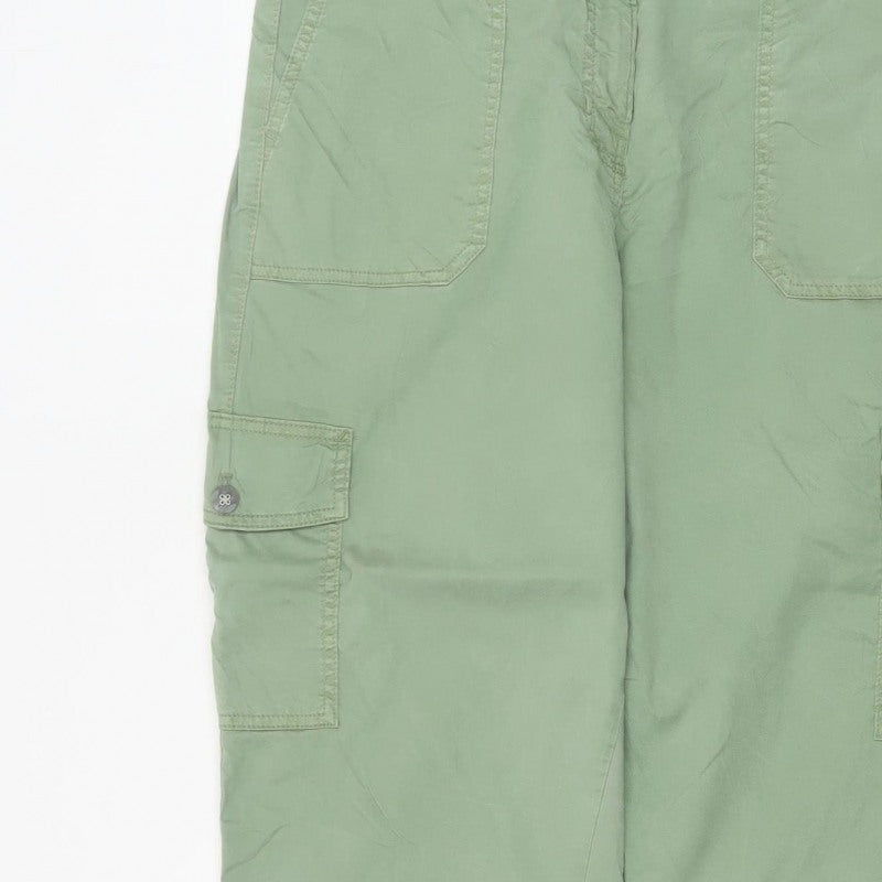 Marks & Spencer Women Green Size 16 Cargo Tapered Trousers