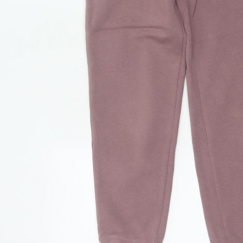 Adidas Women Pink UK 6 Jogger Sweatpants Cotton Blend Logo Pockets