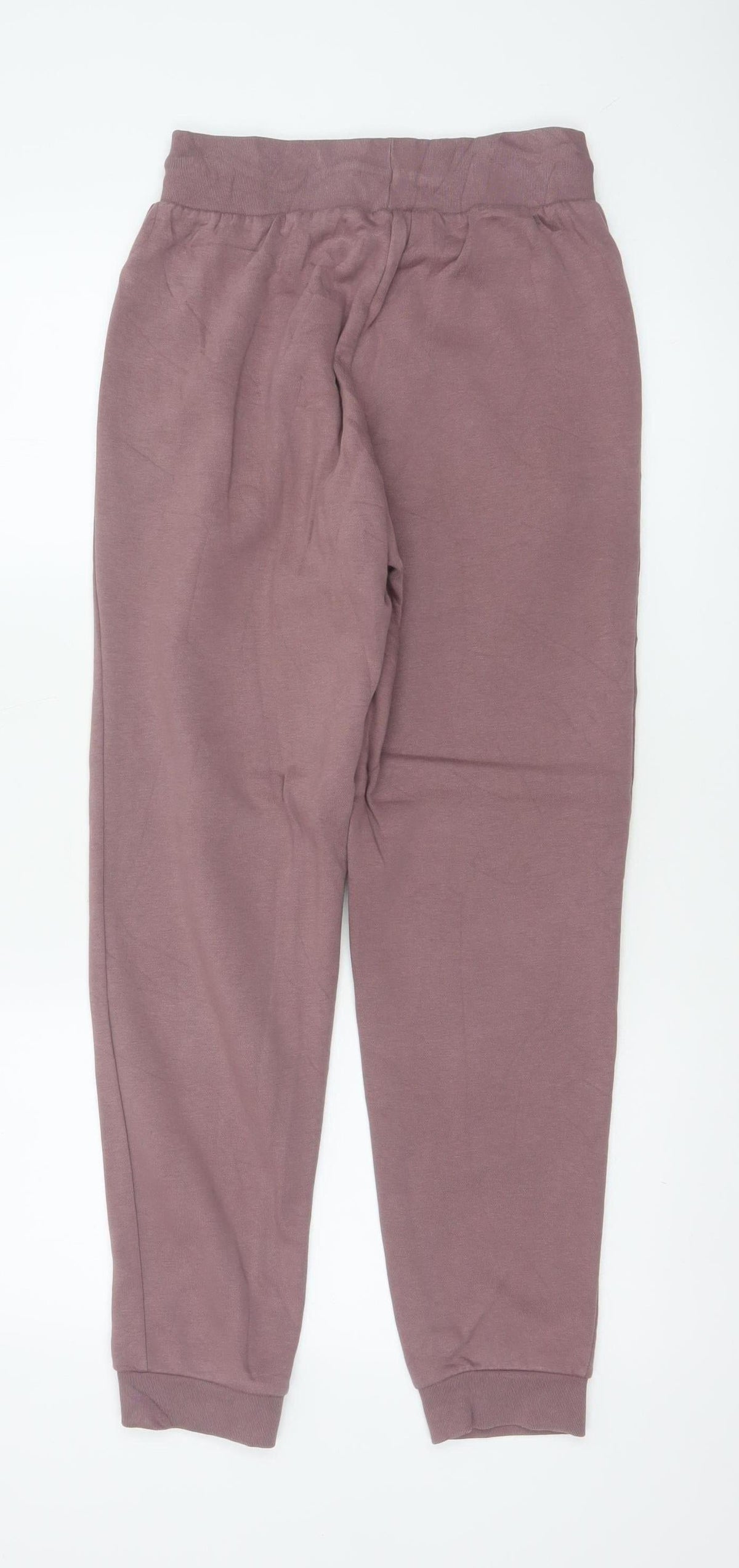 Adidas Women Pink UK 6 Jogger Sweatpants Cotton Blend Logo Pockets