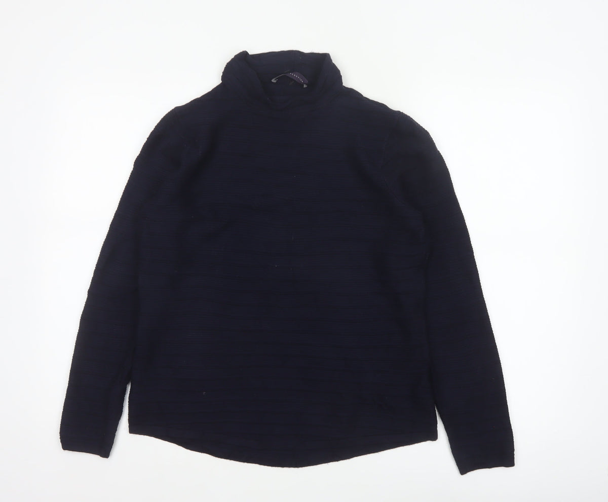 Marks and Spencer Women Blue Size 14 Cowl Neck Knit Jumper