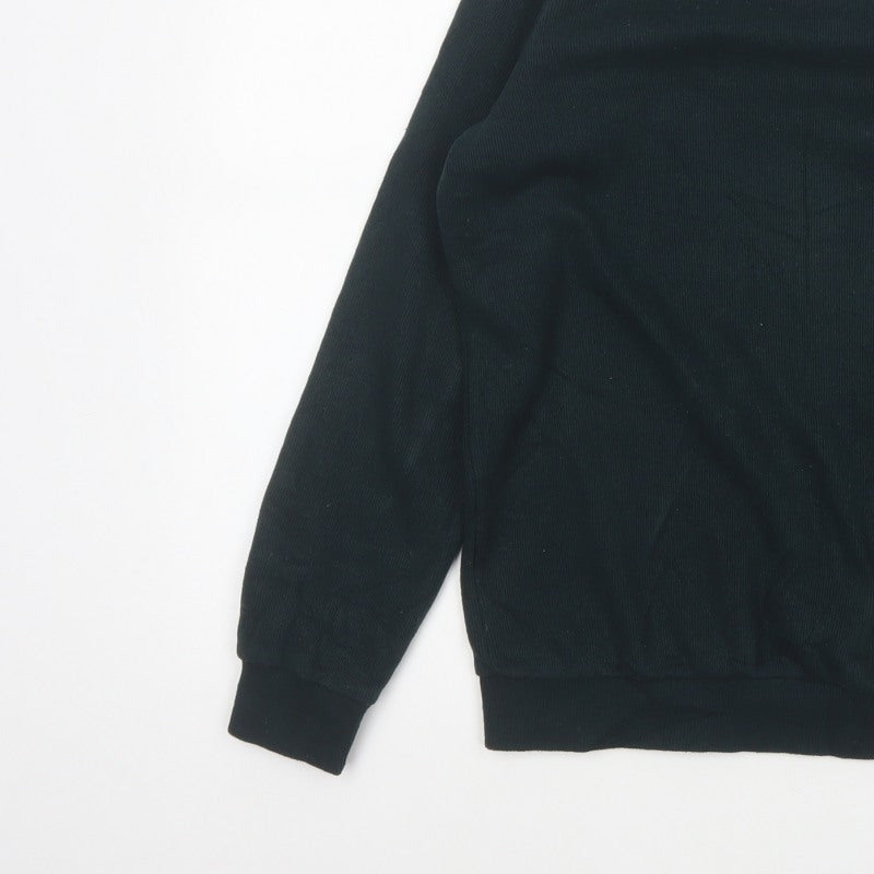Paulmark Men's Black Size S V-Neck Fine Knit Long Sleeve Jumper