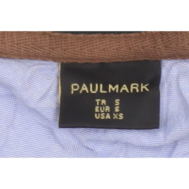 Paulmark Men's Black Size S V-Neck Fine Knit Long Sleeve Jumper