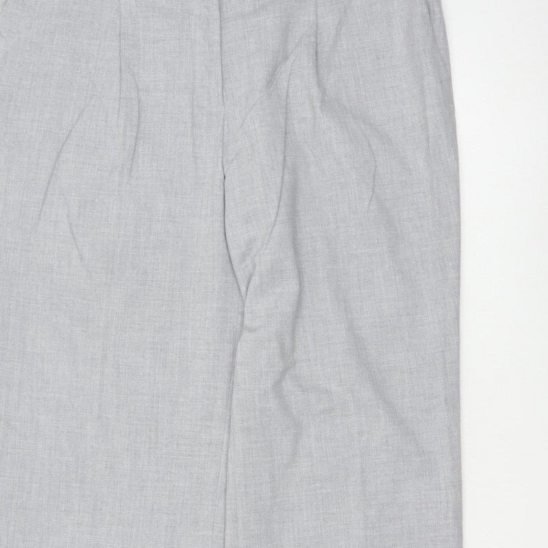 Next Women Grey Size 14 Petite Tailored Straight Leg Dress Trousers