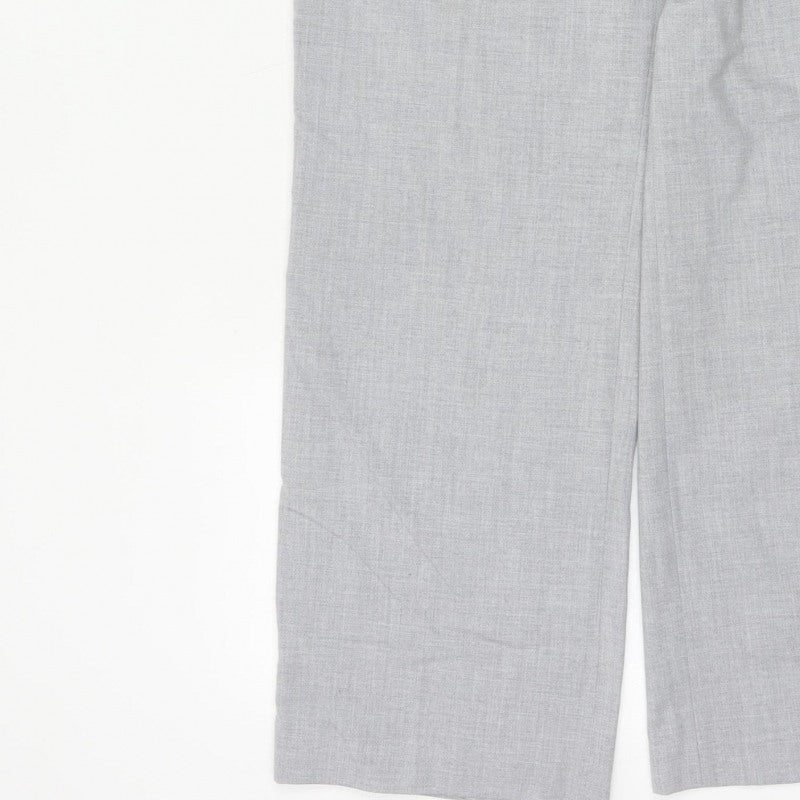 Next Women Grey Size 14 Petite Tailored Straight Leg Dress Trousers