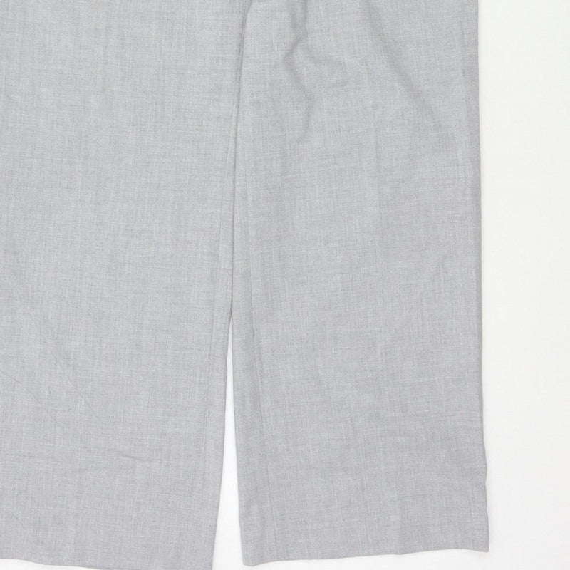Next Women Grey Size 14 Petite Tailored Straight Leg Dress Trousers