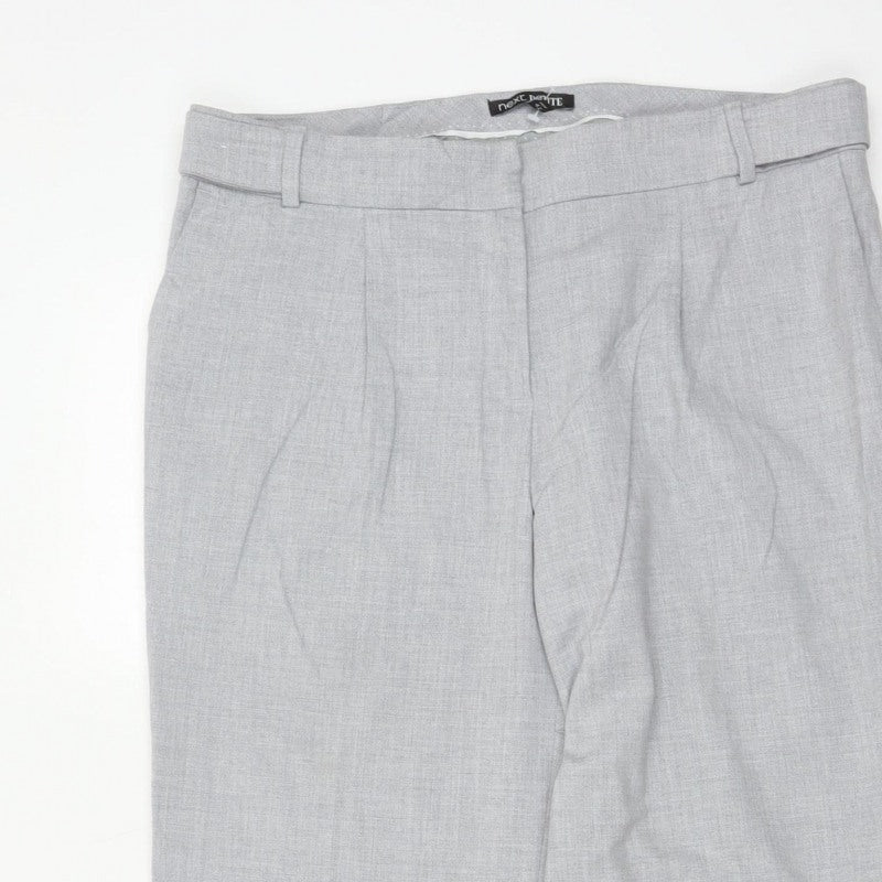 Next Women Grey Size 14 Petite Tailored Straight Leg Dress Trousers