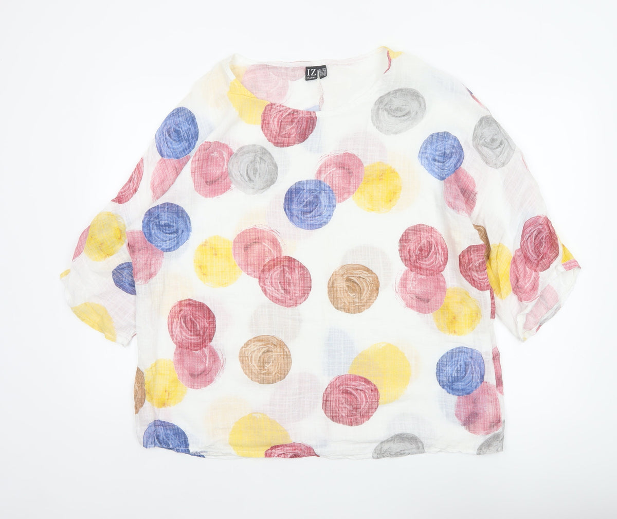 Izabel London Women Multicoloured UK 10 Floral Cotton Blend Tunic Blouse