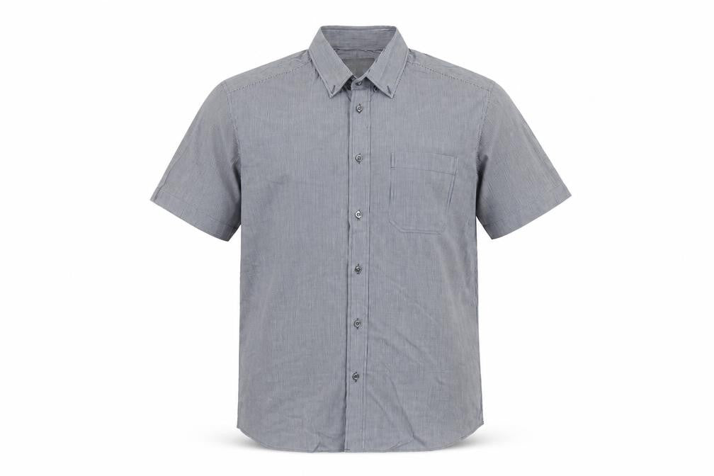 Marks and Spencer Men Blue Check L Short Sleeve Button-Up Shirt