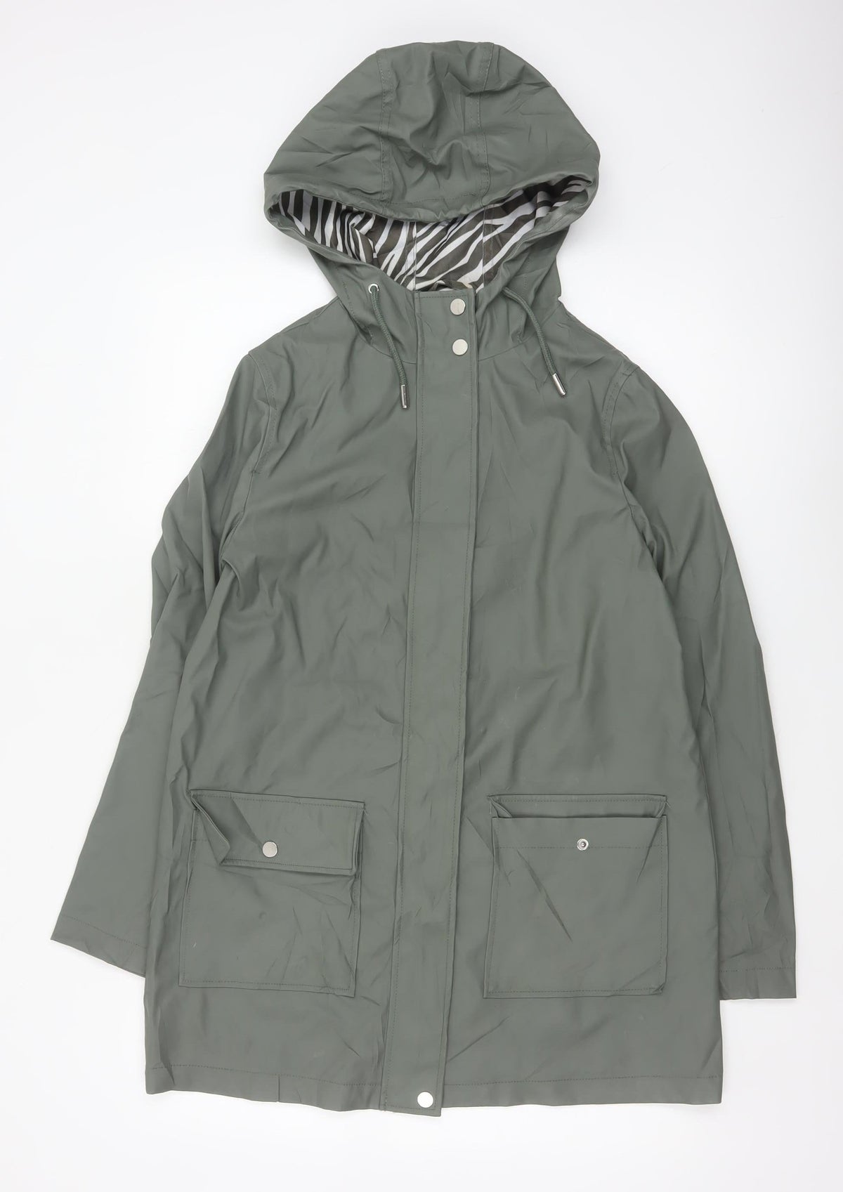 Dorothy Perkins Women’s Green UK 12 Hooded Waterproof Rain Coat