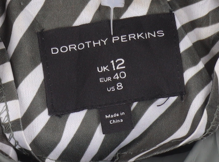 Dorothy Perkins Women’s Green UK 12 Hooded Waterproof Rain Coat