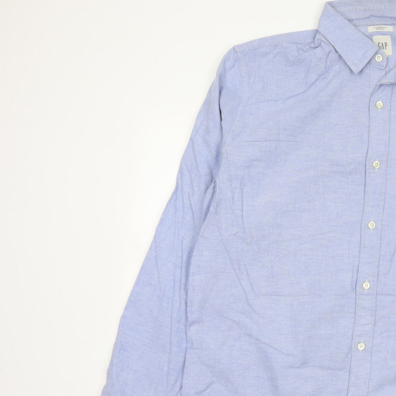 GAP Men’s Blue L Standard Fit Stretch Button-Down Oxford Shirt