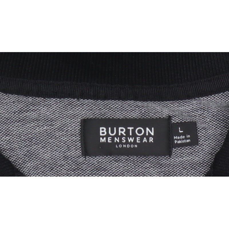 Burton Mens Black Grey Colourblock Cotton Polo Shirt Size L