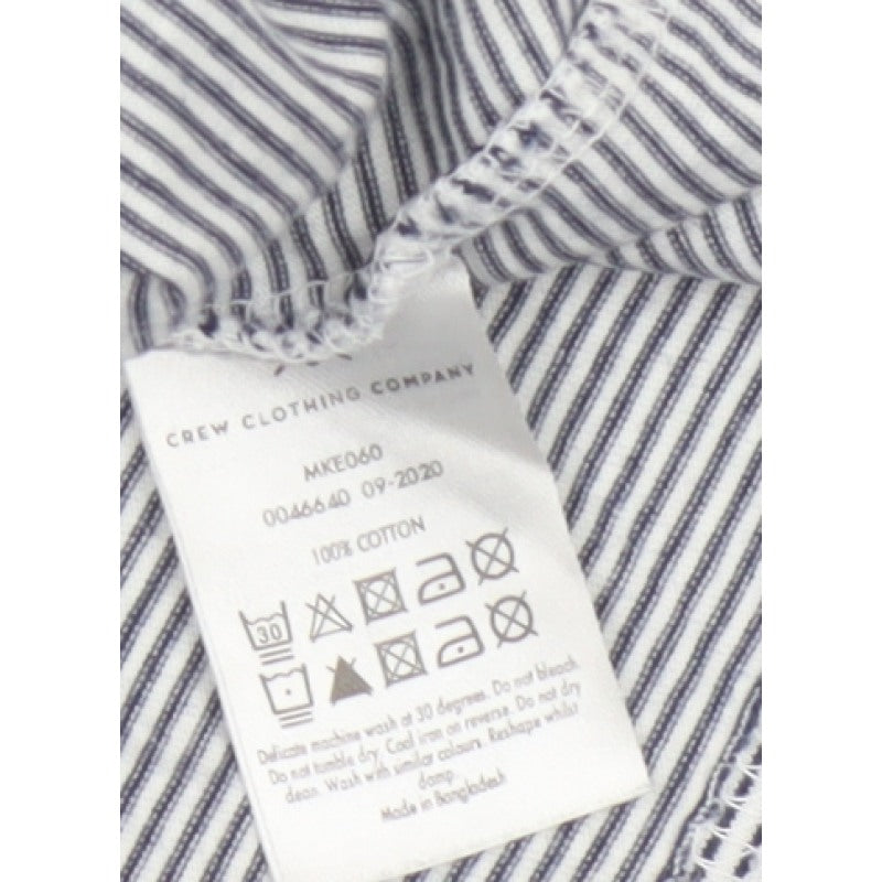 Crew Clothing Company Men’s M White Blue Stripe Cotton Crew Neck T-Shirt