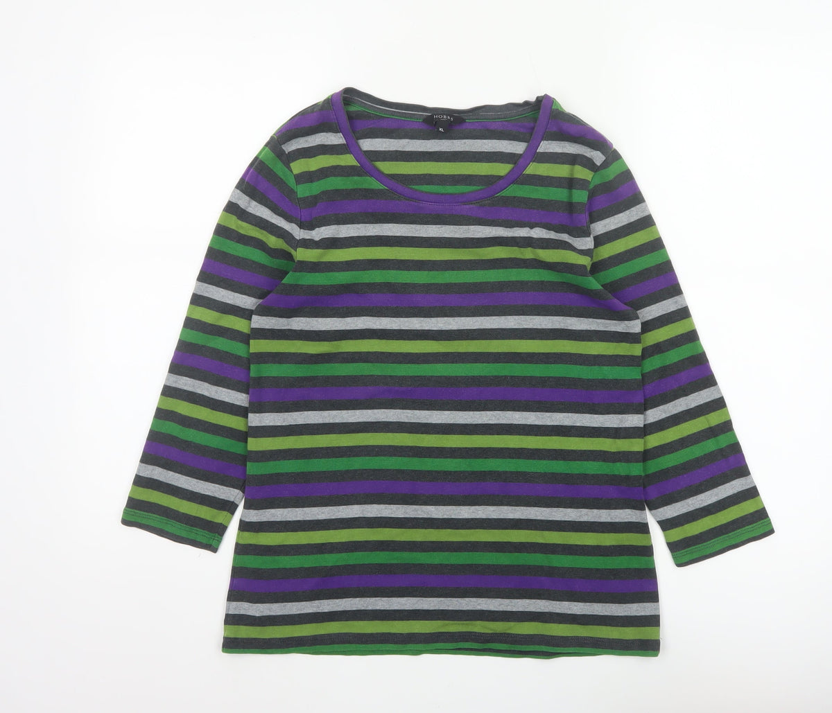 Hobbs Women’s Multicoloured Striped XL Long Sleeve Jersey T-Shirt