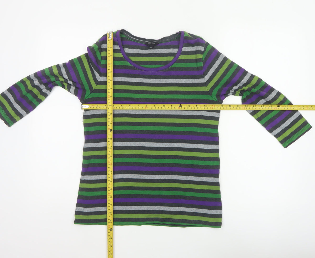 Hobbs Women’s Multicoloured Striped XL Long Sleeve Jersey T-Shirt