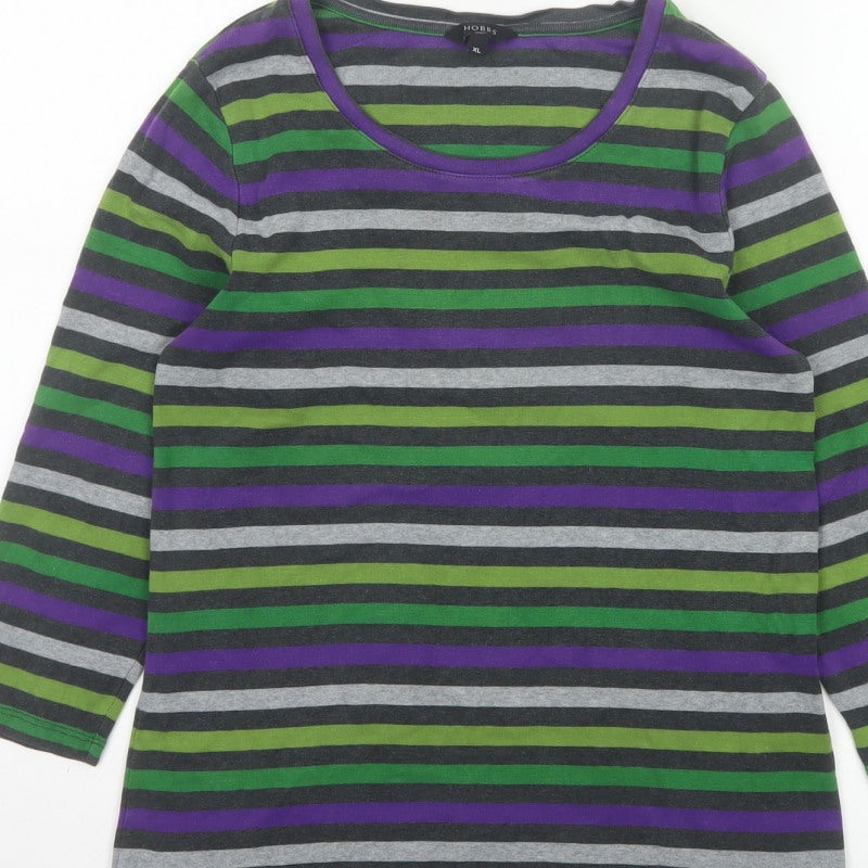Hobbs Women’s Multicoloured Striped XL Long Sleeve Jersey T-Shirt