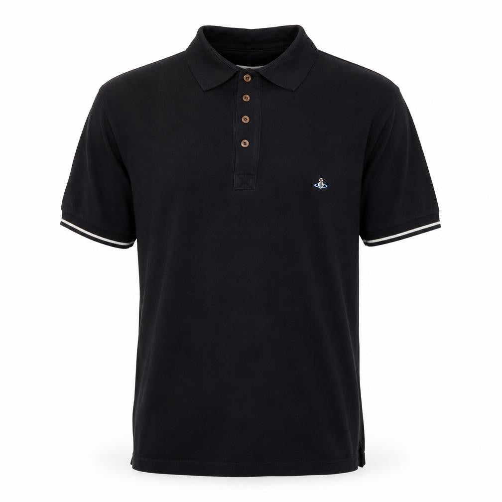 Vivienne Westwood Men’s Black 2XL Logo Embroidered Short Sleeve Polo