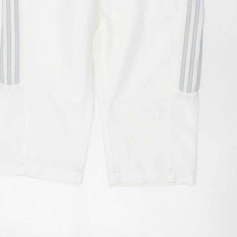 Adidas Women White UK 10 Three Stripe Lined Jogger Trousers