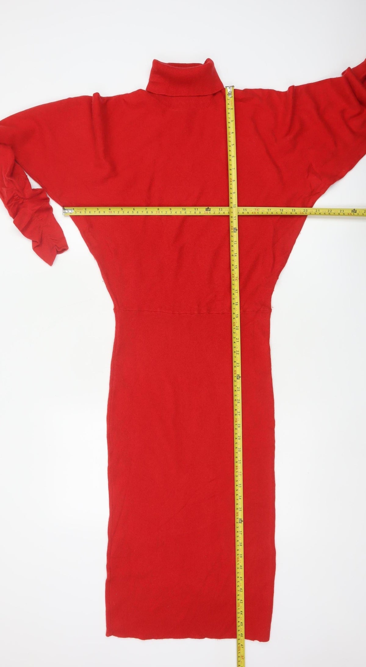 Reiss Women Red M Merino Wool Jumper Midi Roll Neck Dress