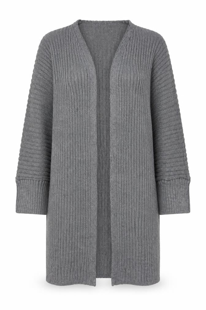 I Saw It First Women’s Grey Size 8 Rib Knit Open Long Cardigan
