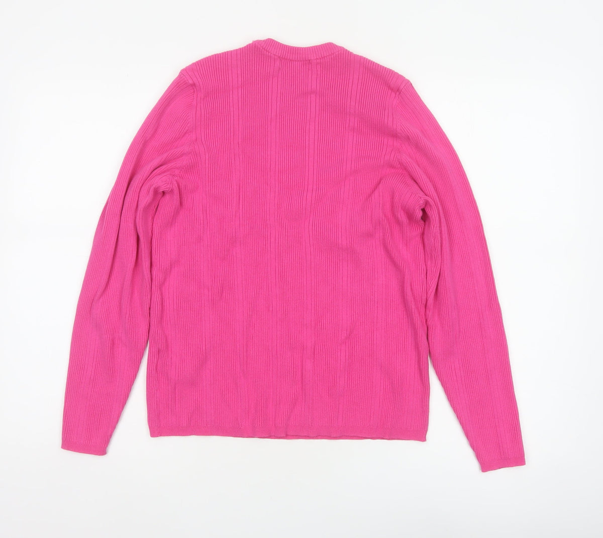Marks and Spencer Women’s Pink Ribbed Crew Neck Jumper Size 18