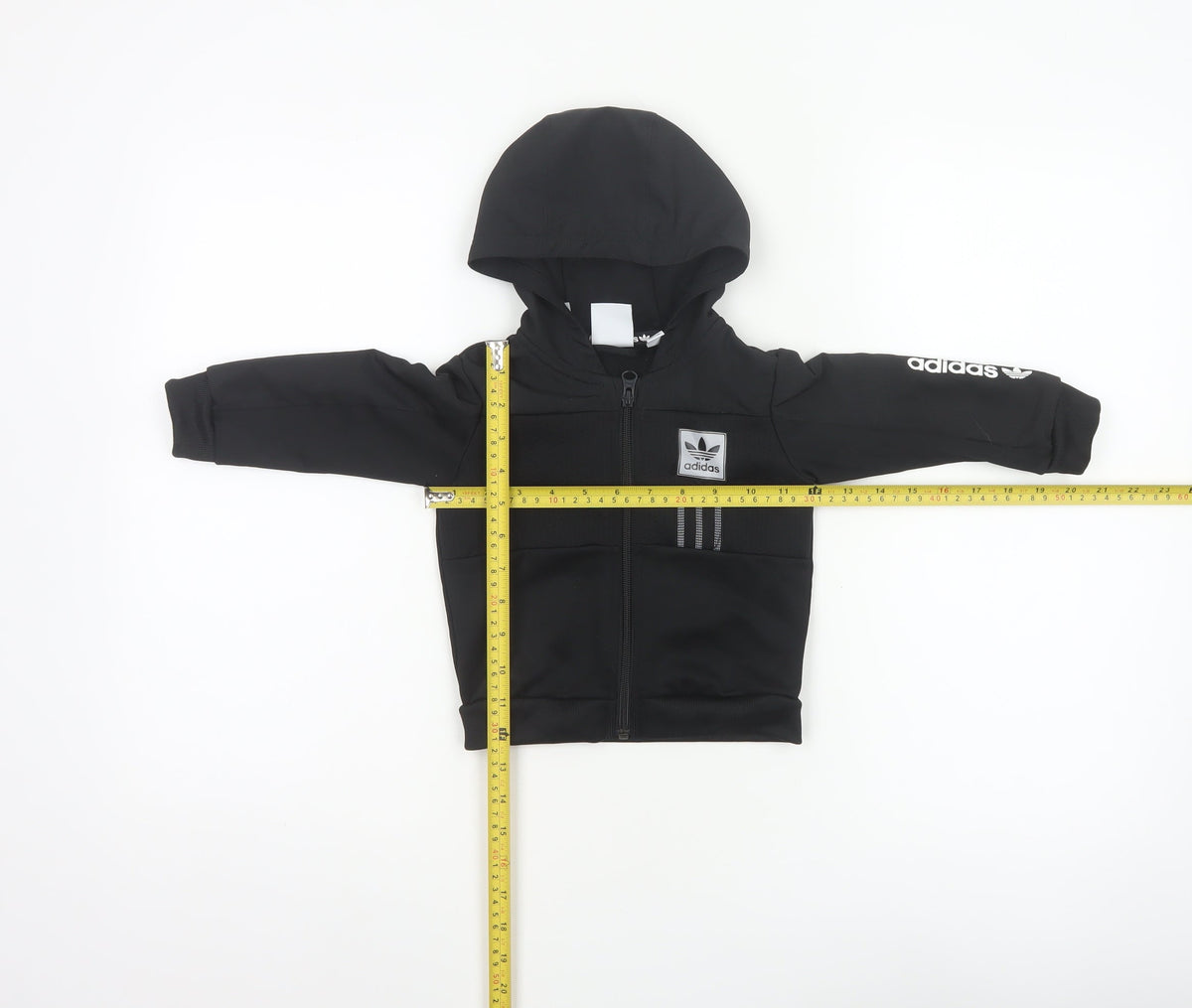 adidas Unisex Baby Black 9-12 Months Hooded Full Zip Track Jacket