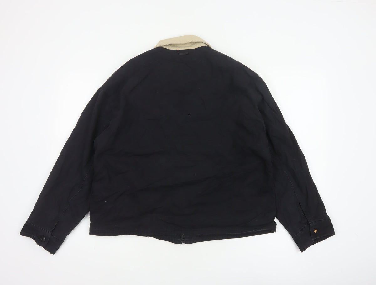 Couture Women’s Black Cotton Zip Jacket UK 8 Beige Collar Logo
