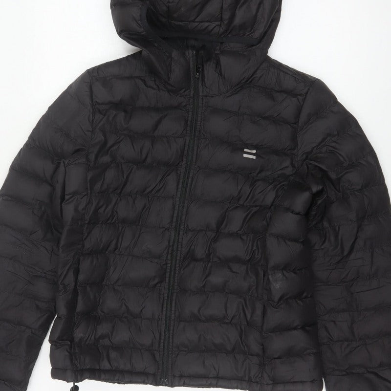 Levi's Women’s Black S Hooded Quilted Puffer Jacket Full Zip